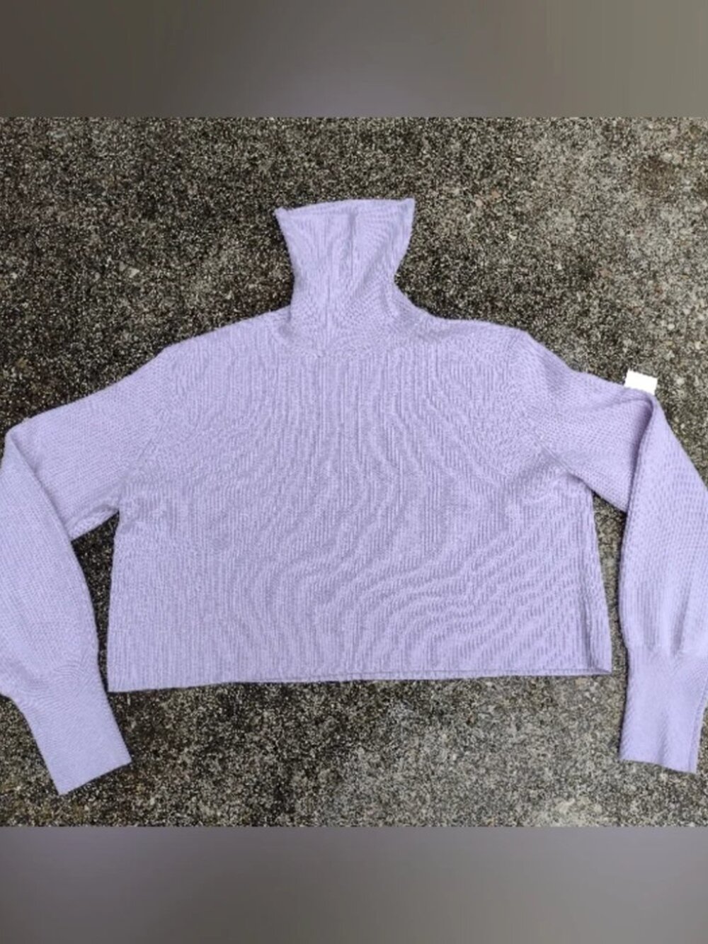 NWT Reformation Luisa Cashmere Crop Turtleneck Sweater Lilac XL - Picture 4 of 9